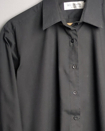 Lady Roberto By Henry Segal Black Button Shirt
