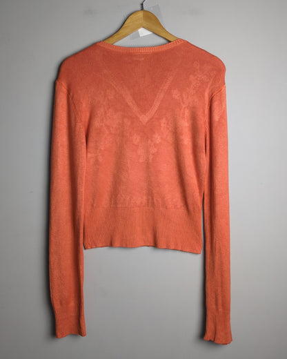 Persaman Petite Orange V-Neck Sweater