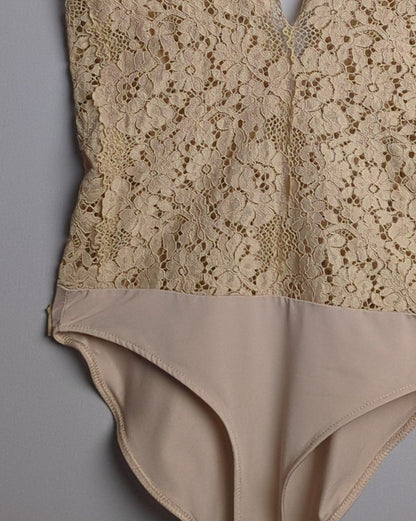 Zara Beige Lace Bodysuit