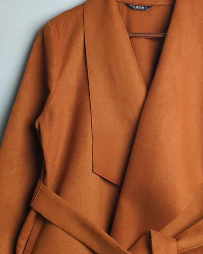 Shein Brown Wrap Coat
