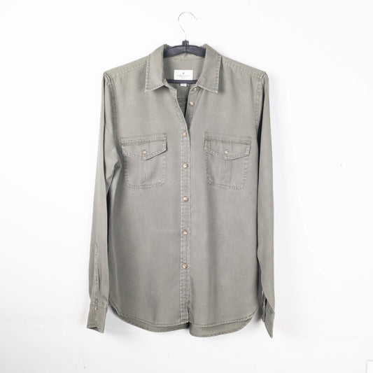 Solid Button-Up Shirt
