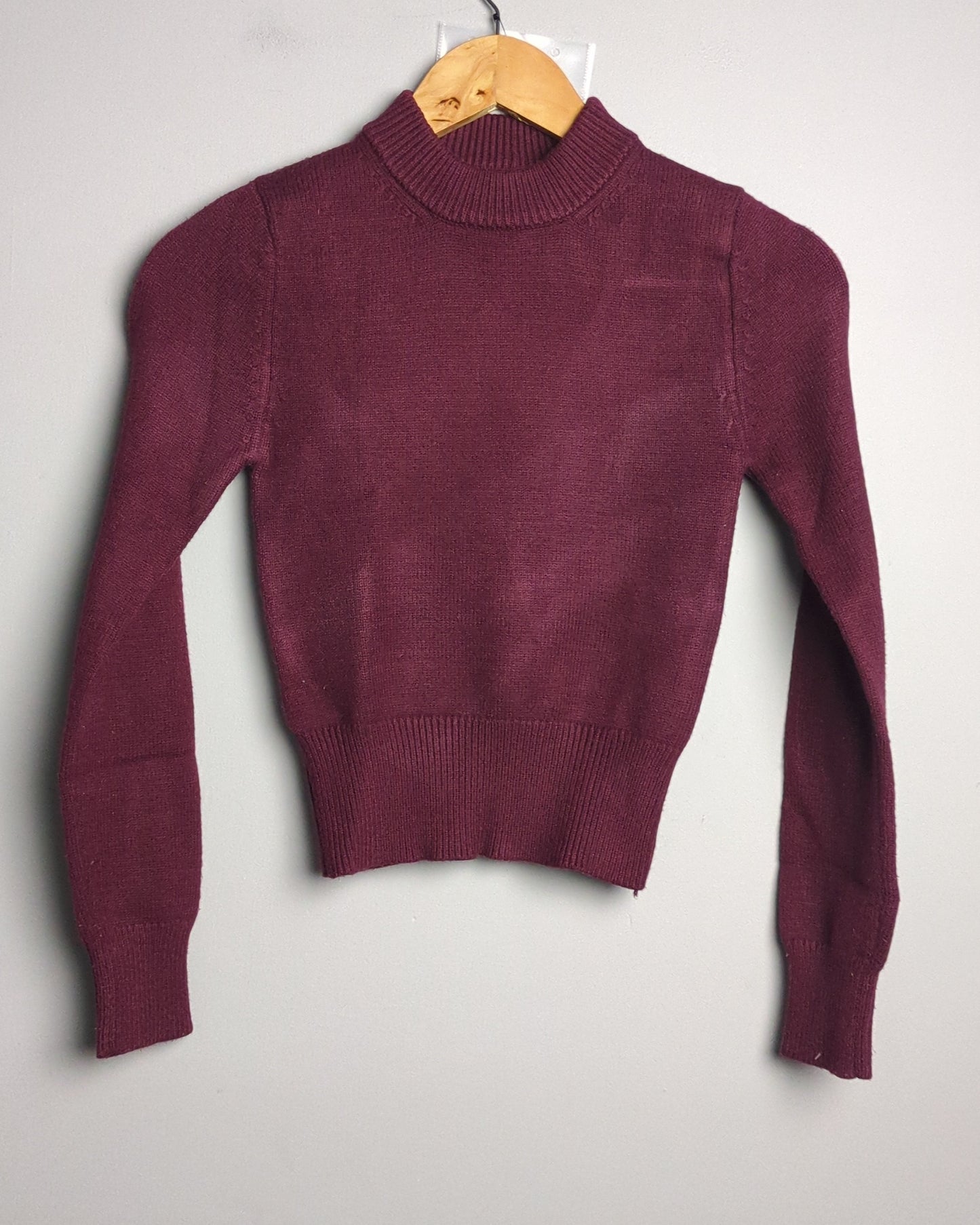 Zara Wine Mock Neck