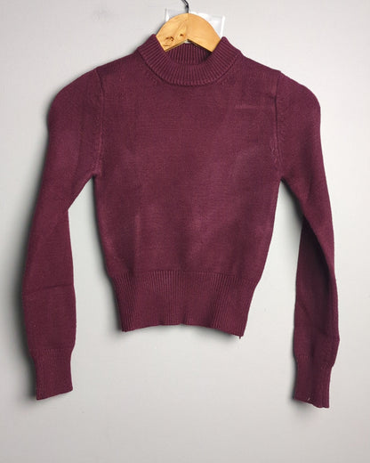 Zara Wine Mock Neck