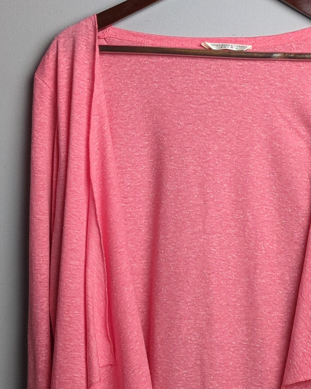 Denim Jeans & Casuals Pink Open Cardigan
