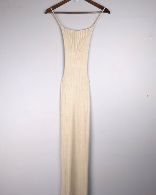 Zara Beige Ribbed Dress
