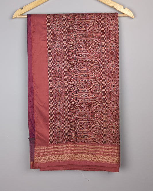 Wine Printed Saaree