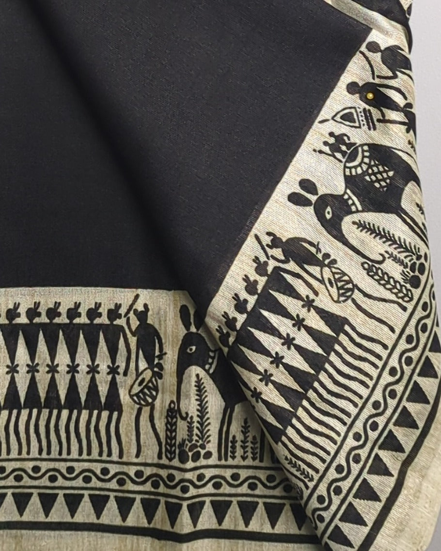 Beige Printed Saaree