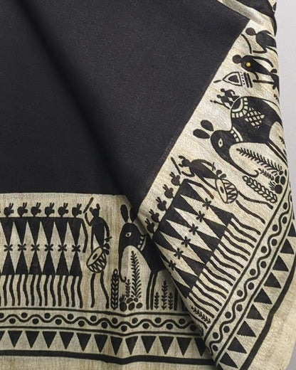Beige Printed Saaree