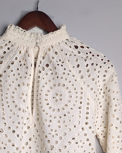 H&M White Eyelet Blouse