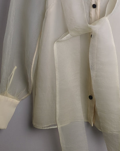 Zara White Sheer Blouse
