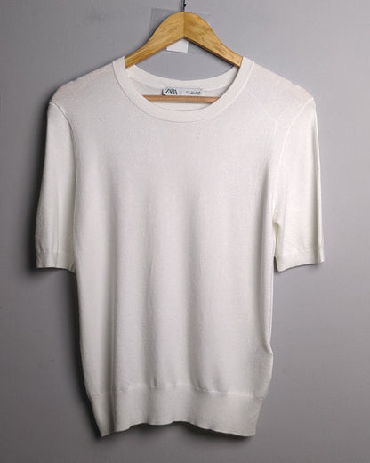 Zara White Knit Sweater