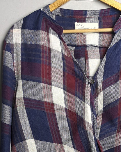 Vintage Havana Wine Plaid Blouse