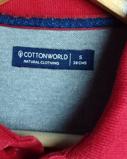 Cotton World Wine Polo Shirt