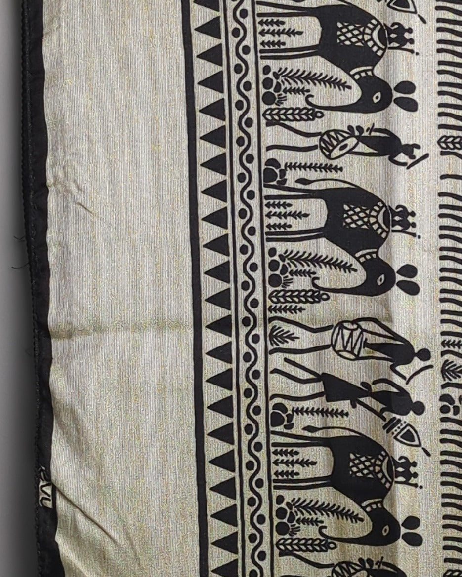 Beige Printed Saaree