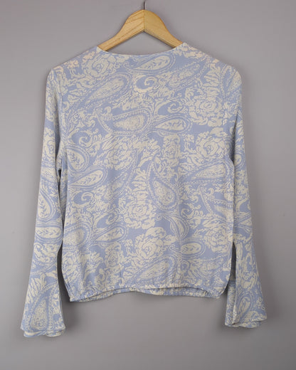 Cotton World Blue Paisley Blouse