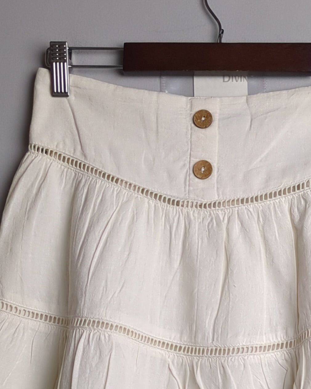 Zara White Tiered Skirt