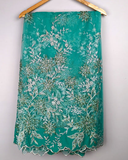 Green Embroidered Saree
