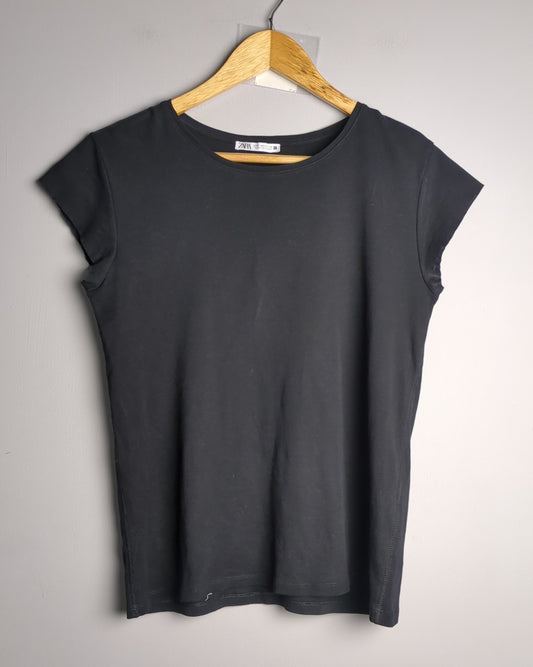 Zara Black Crewneck Tee
