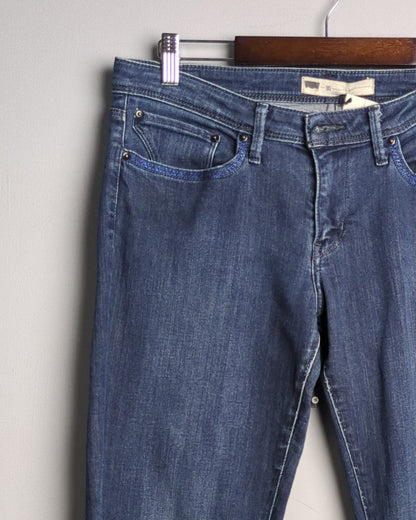 Levis Slim Fit Navy Blue Washed Jeans