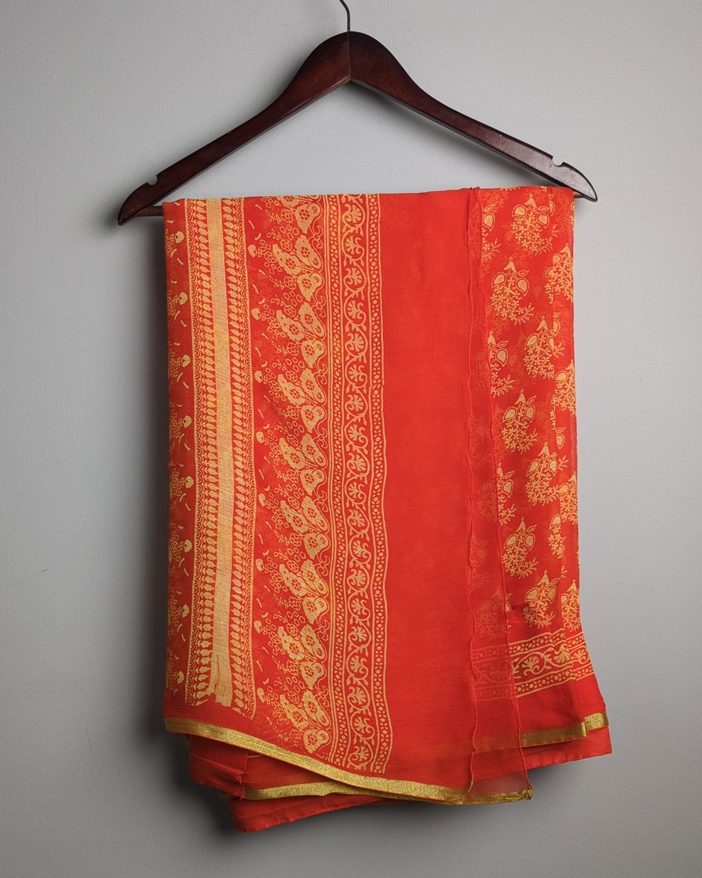 Orange Chiffon Saree