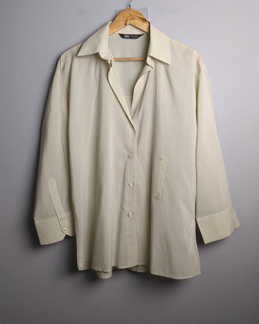 Zara Beige Button Shirt