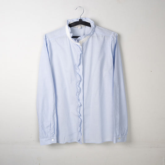 Ruffle Trim Button-Down Shirt