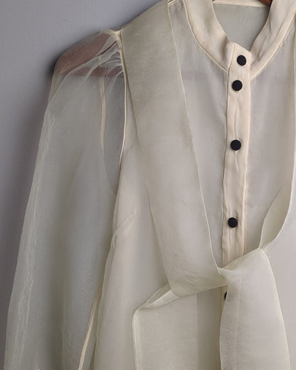 Zara White Sheer Blouse
