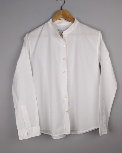 Exhale White Mandarin Shirt
