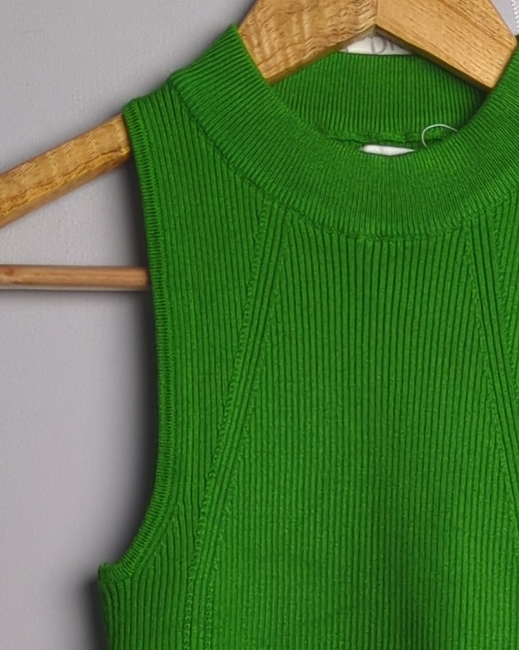 Mango Green Ribbed Tank