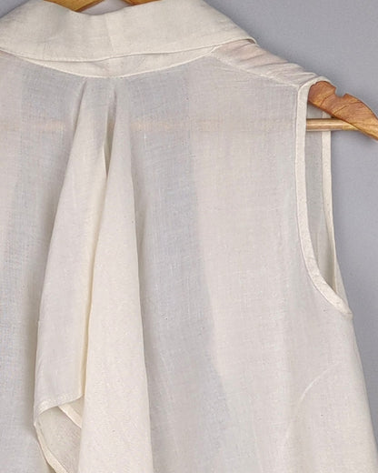 Cero White Sleeveless Vest