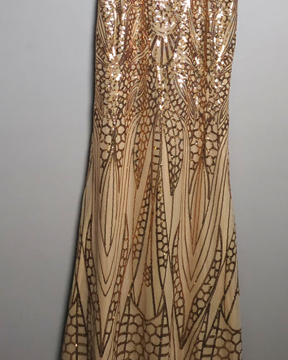 Miss Ord Beige Sequin Gown