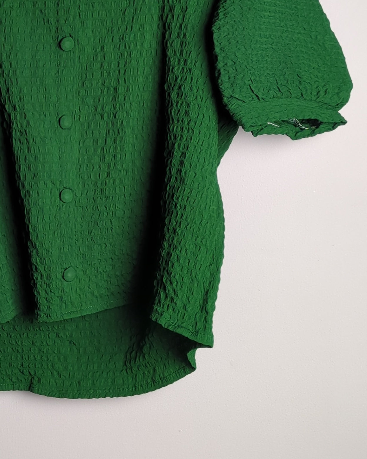 Green Smocked Blouse