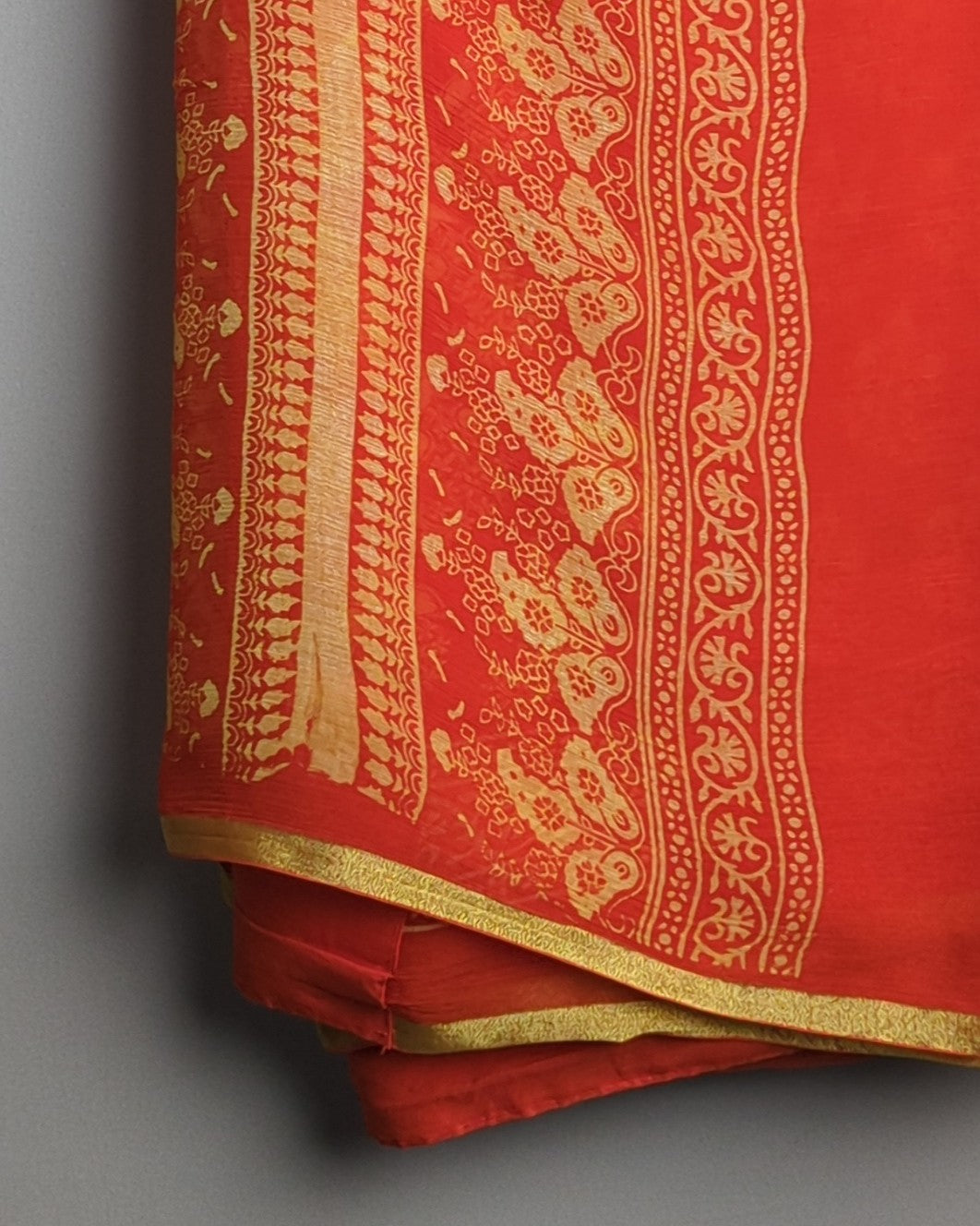 Orange Chiffon Saree