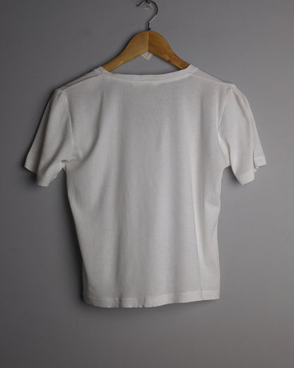Creatures Of Heaven White Ribbed Tee - holes