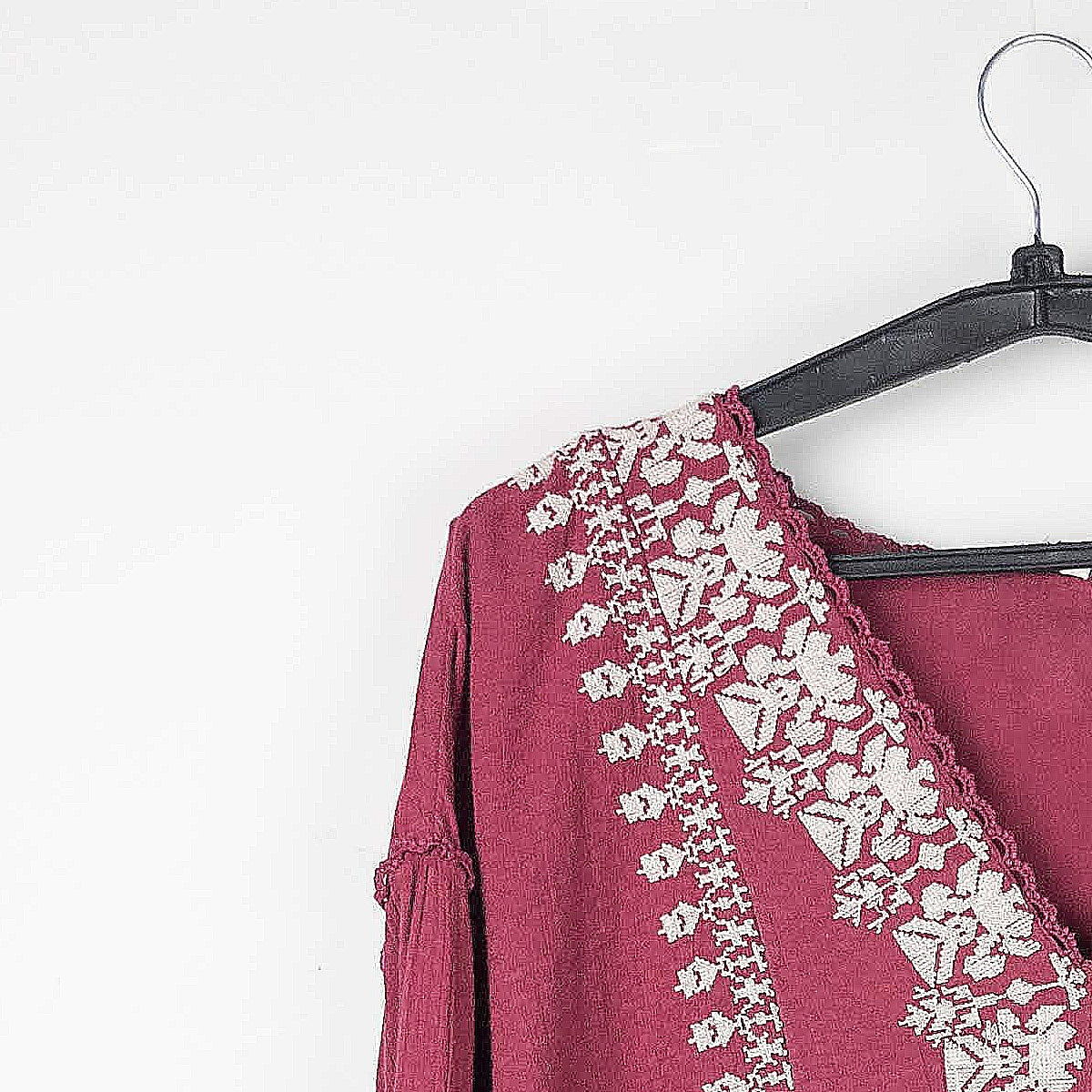 Embroidered Long Sleeve Blouse