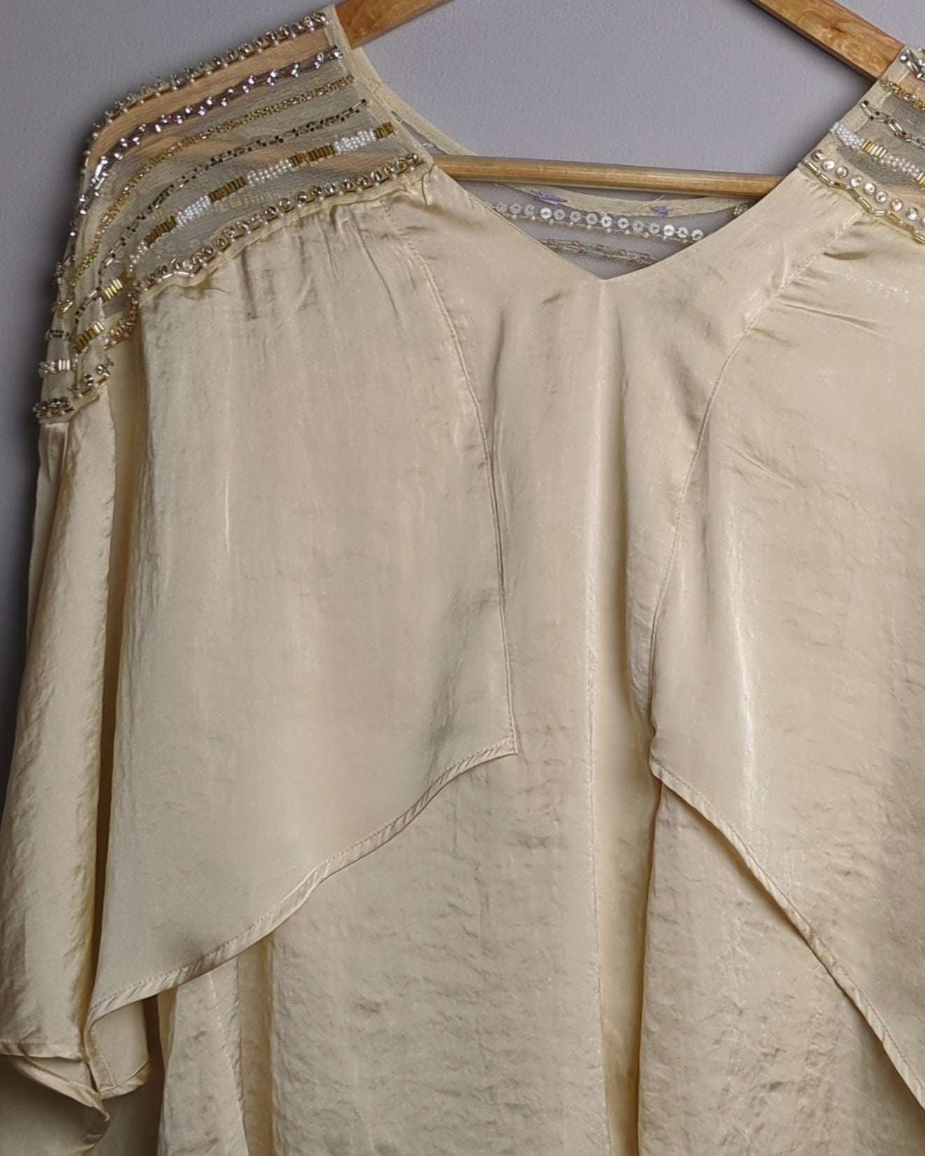 Beige Satin Blouse