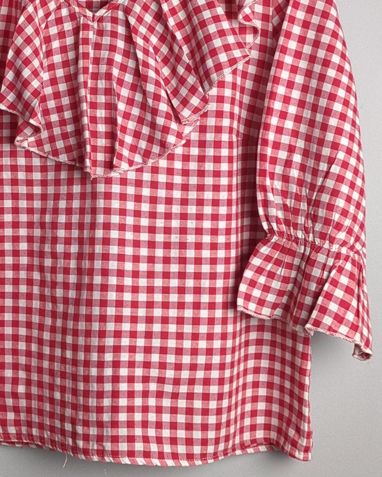 Shein Red Ruffle Top