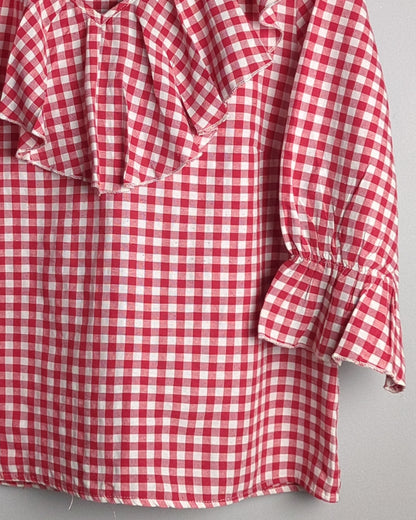 Shein Red Ruffle Top
