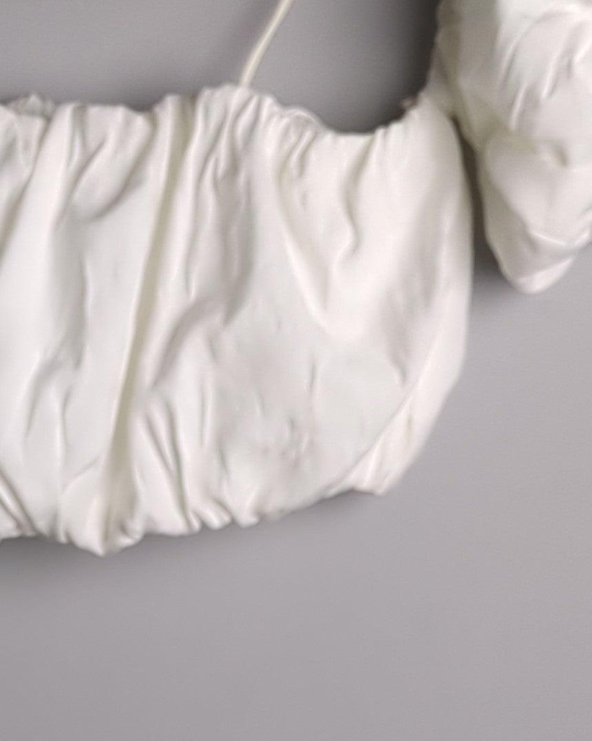 Shein White Puff Crop