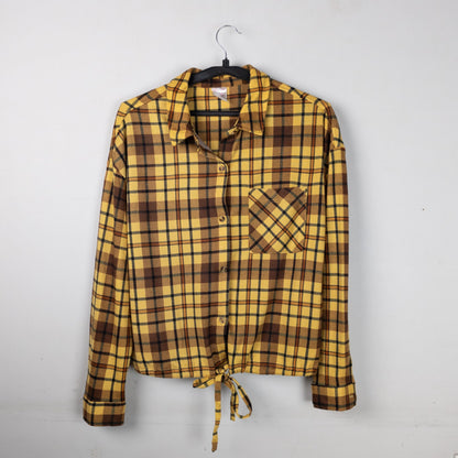 Plaid Tie-Front Shirt