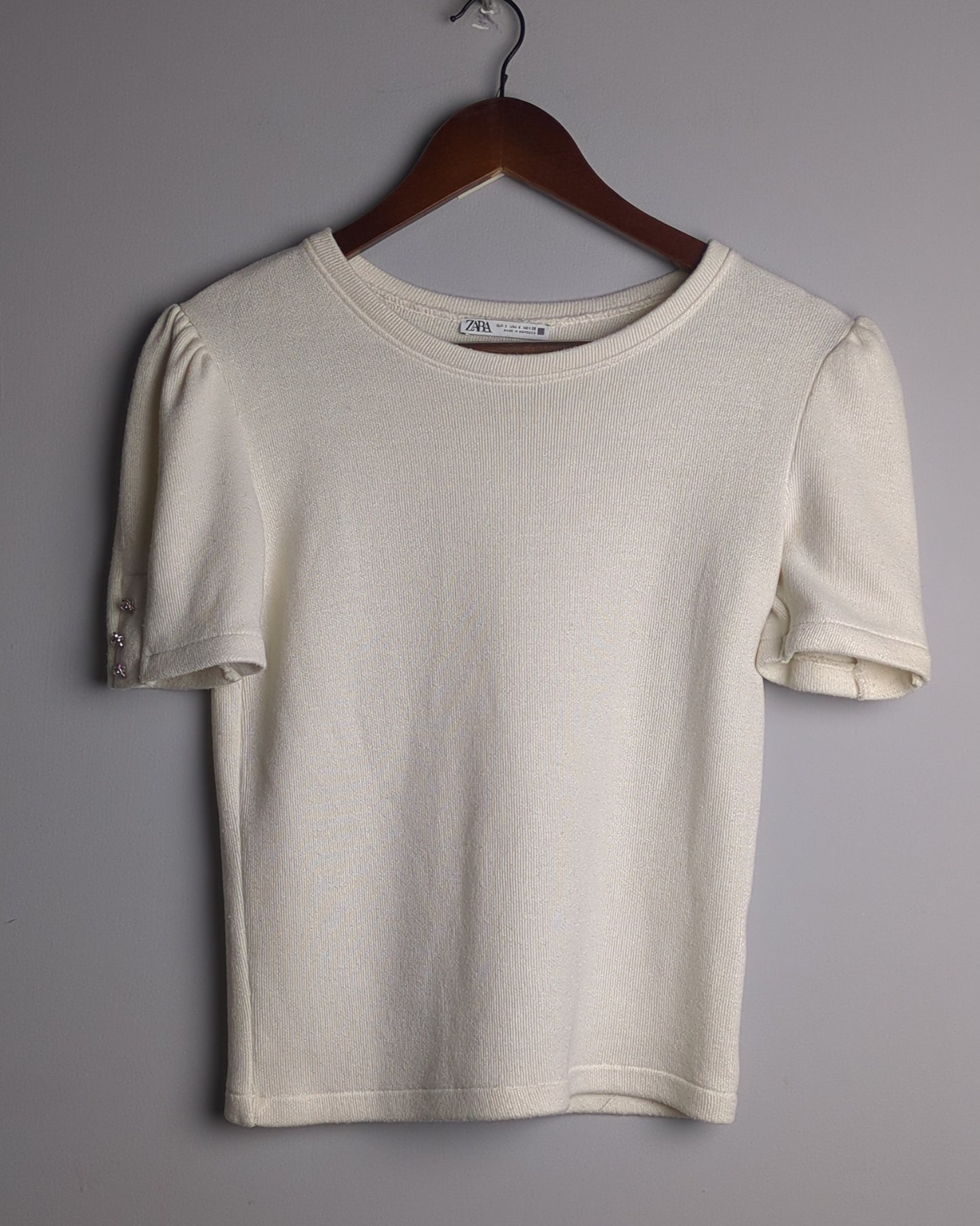 Zara White Knitted Top
