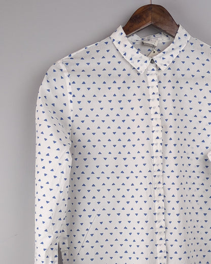 Nicobar White Patterned Kurta Dress