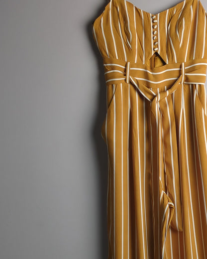 Forever New Brown Striped Jumpsuit