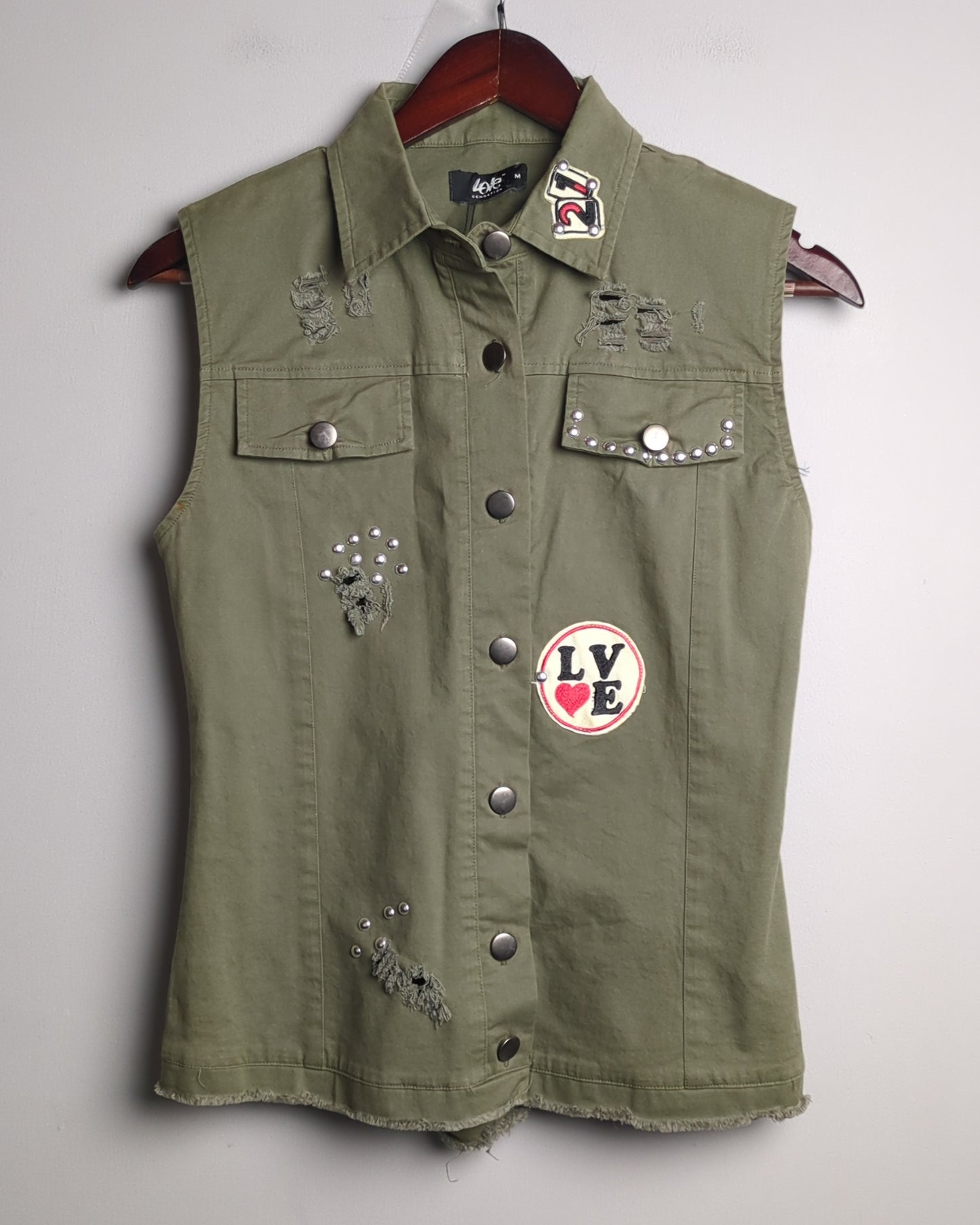 Green Denim Vest