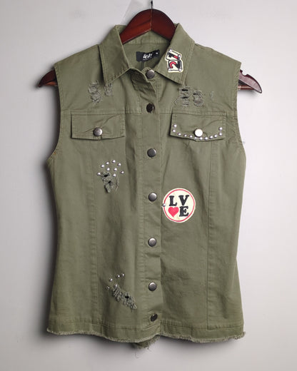 Green Denim Vest
