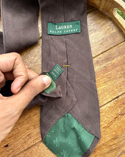 Lauren Brown Solid Silk Necktie