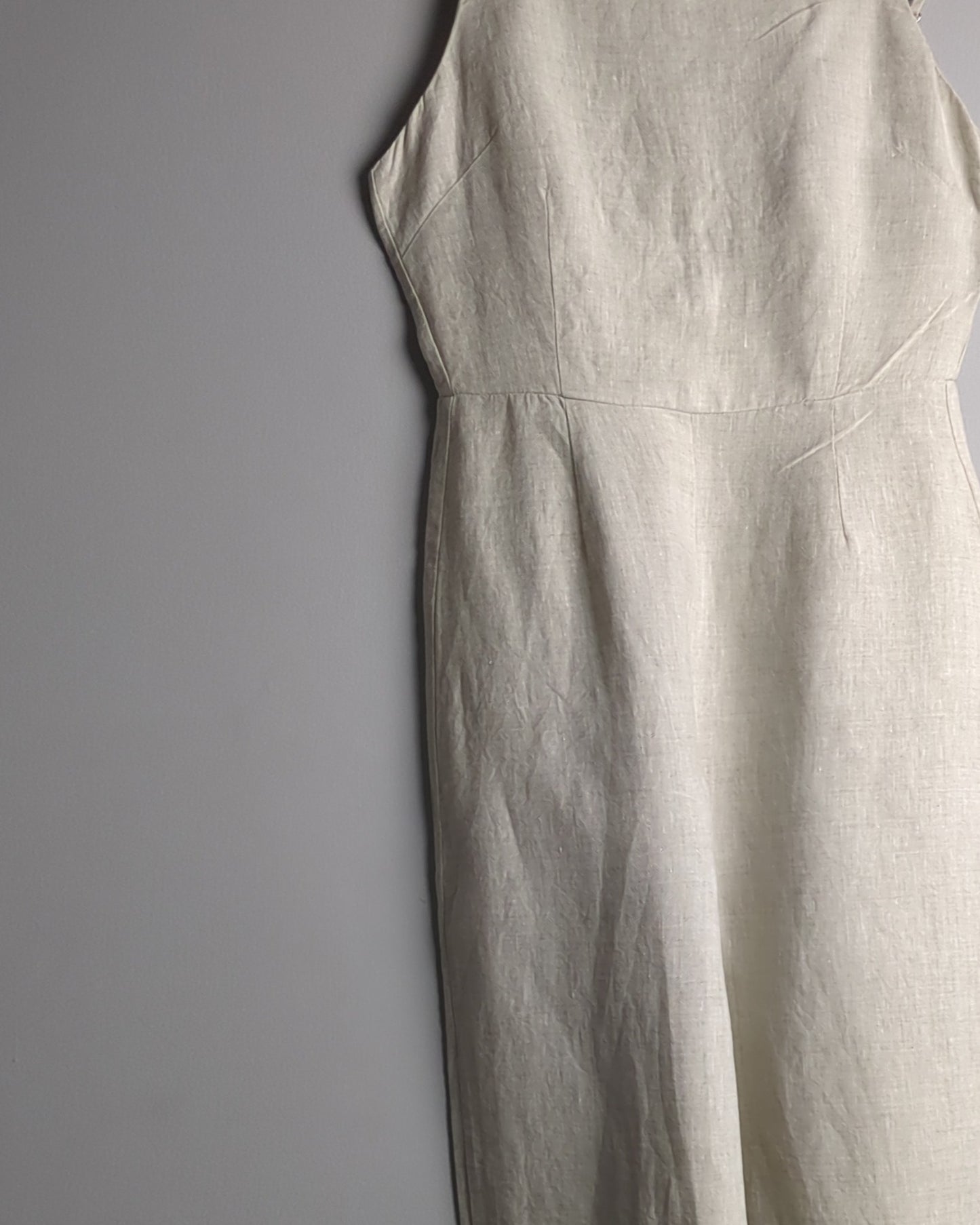 H&M Beige Linen Jumpsuit