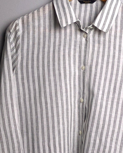 Massimo Dutti Gray Button-Down Shirt