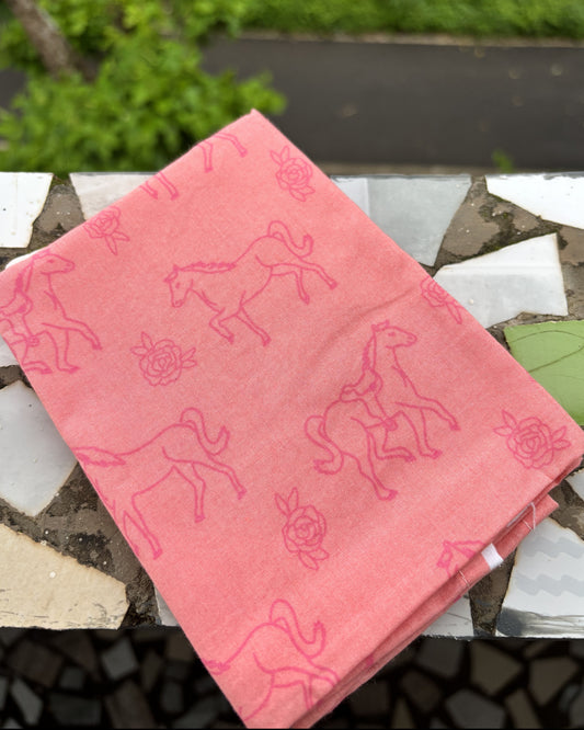 Pink Horse Floral Bandana