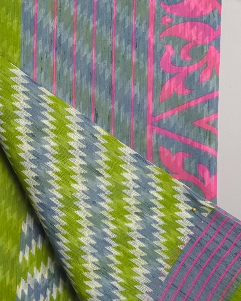 Green Printed Saaree